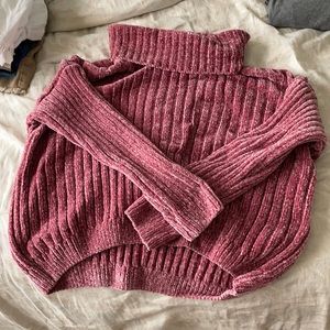pink turtle neck sweater